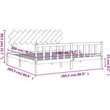 vidaXL Massivholzbett mit Kopfteil Honigbraun 200x200 cm