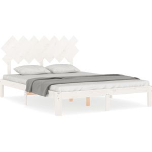 vidaXL-Bedframe-met-hoofdbord-massief-hout-wit-5-FT-King-Size