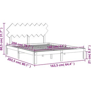 VidaXL Bedframe Hout Honingbruin 160x200 cm