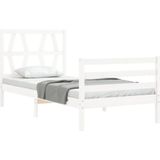 VidaXL Bedframe Massief Hout Wit 100x200 cm