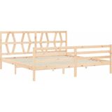 Massivholzbett mit Kopfteil 200x200 cm Vidaxl