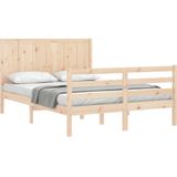 vidaXL Massivholzbett mit Kopfteil 120x200 cm
