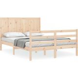 vidaXL - Bedframe - met - hoofdbord - massief - hout - 140x200 - cm