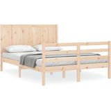 vidaXL - Bedframe - met - hoofdbord - massief - hout - 140x200 - cm