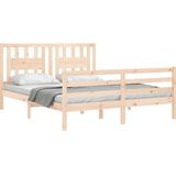 VidaXL Bedframe Massief Hout 160x200 cm met Hoofdbord