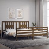 Massivholzbett mit Kopfteil Honigbraun 200x200 cm Vidaxl