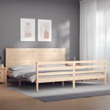 vidaXL Massivholzbett mit Kopfteil 200x200 cm