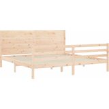 vidaXL Massivholzbett mit Kopfteil 200x200 cm