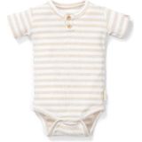 Little Dutch - Stripe Romper - Sand/White - Korte Mouw