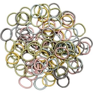 100 Kleine Haarelastiekjes - Haarelastiekjes Mini - 25mm - 2mm Dik - 100 Stuks - Retro Mix