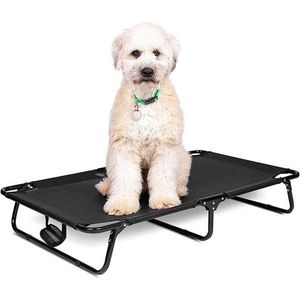 Topmast HONDENSTRETCHER OUTDOOR XXL 120 X 80 CM ZWART Hondenligbed Opvouwbaar Campingbed hond Verkoelend Hygiënisch grote hond
