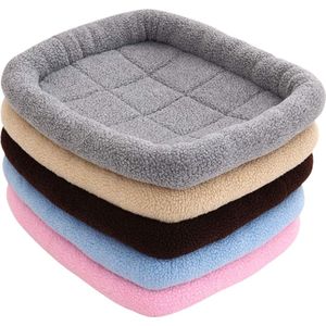 Topmast WoolyPaws - 75 x 46 x 7 cm - Grijs - Bumperbed - Benchkussen - Hondenbed - Benchmat - Voor Hond of Kat - Zacht Fleece - Wasbaar