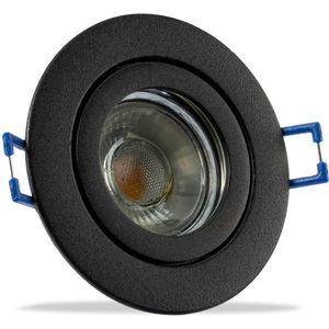 IP44 LED Inbouwspot Emery - badkamer of buiten - Ronde spot - Zwart - Koel Wit - 4000K - 3Watt - Philips