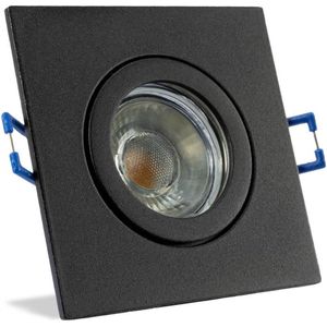 IP44 LED Inbouwspot Marley - badkamer of buiten - Vierkante spot - Zwart - Koel Wit - 4000K - 3Watt - Philips