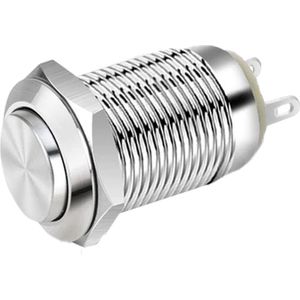 Metalen Drukschakelaar 12V ON-OFF - ⌀12mm - Aan/Uit Schakelaar - 12V/24V - High Surface