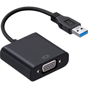 Video Converter -USB 3.0 A Male naar VGA 1080P HD - Externe videokaart - 0.20m - Zwart