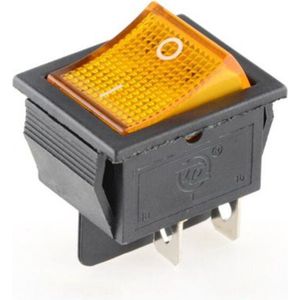 Wipschakelaar KCD4-101 - 2-Polig - 30x22mm - 12V - Max. 20A - Oranje