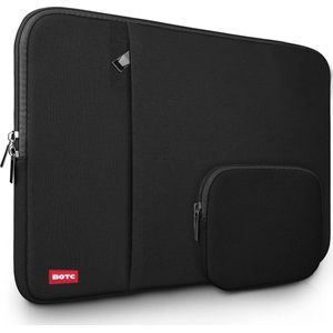 BOTC Laptophoes 14/15 inch - 2-delige - Laptop Sleeve met Etui - Laptophoes/Sleeve - Extra Vak - Zwart