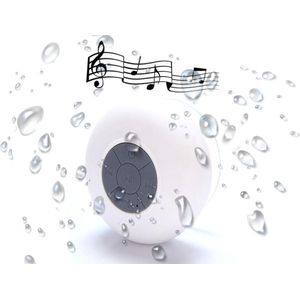 IGOODS Waterdichte Bluetooth Speaker  - met Zuignap - Ingebouwde microfoon - Bluetooth 3.0 - Badkamer & Douche Speaker - Wit