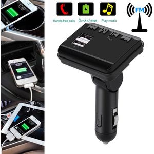 IGOODS Bluetooth Auto FM Transmitter - 6 in1 Carkit met afstandsbediening en Autolader - TF Kaart / / MP3 / USB / 24V - Hands-free Bellen - AUX Input -