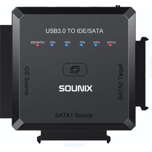 Sounix USB 3.0 naar 2.5&3.5 inch - SATA III&IDE - harde schijf adapter - kopiëren met één klik