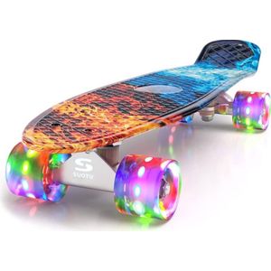 Suotu Skateboard - Skateboard Jongens - Wielen met LED-verlichting - Skateboard Meisjes - Skateboard Volwassenen - Neo - Cadeau