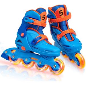 Suotu Inline Skates - Maat 38-41 - lichtgevende wielen - Blauw