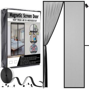 BOTC Magnetisch Vliegengordijn - 95x210 cm - Horgordijn - Hordeur - Deurgordijn - Zwart