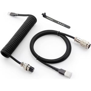 Sounix Coiled Cable met tas - USB-C - Mechanisch Toetsenbord Kabel - 1,5 Meter - Zwart