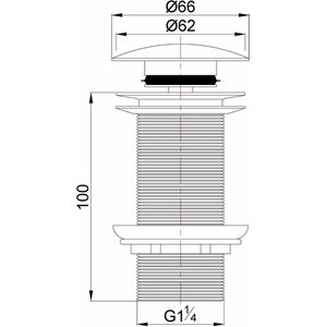 Clickwaste wiesbaden caral verlengd 5/4" chroom