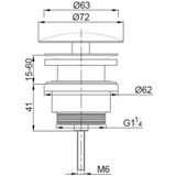 Clickwaste wiesbaden caral verlengd 5/4" geborsteld brons koper