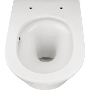Wiesbaden Vesta Rimless Wandcloset Tornado Flush Glans Wit Met Shade Slim Toiletzitting Softclose Glans Wit