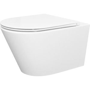 Wiesbaden Stereo Rimless Wandcloset - Glans Wit - Met Flatline Toiletzitting - Softclose En Quick Release