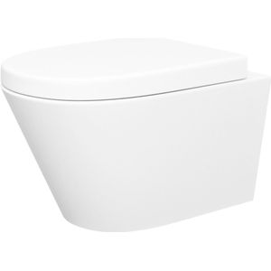 Wiesbaden Stereo Rimless Wandcloset - Mat Wit - Met Vesta Toiletzitting - Softclose En Quick Release