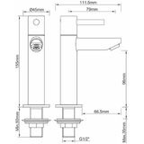 Fonteinkraan wiesbaden amador xl hoog 1/2 geborsteld brons koper