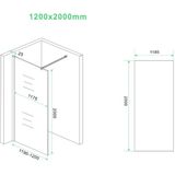 Sanifun Slim Glasplaat Brons Rookglas 1200 X 2000 8 Mm Nano