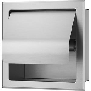 Toiletrolhouder Inbouw Wiesbaden Rocko Met Klep RVS