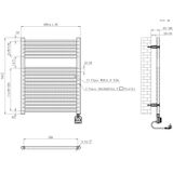 Wiesbaden Elara elektrische radiator Smart WiFi 76,6 x 60 cm mat zwart 41.3537