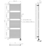 Wiesbaden Elara elektrische radiator Smart WiFi 181,7 x 60 cm glans wit 41.3577