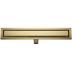 Douchegoot met tegelrooster en flens wiesbaden suus 80x7 cm geborsteld messing