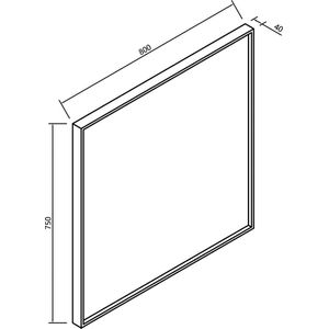 Spiegel Wiesbaden Ribbella Met Frame 80 cm Mat Zwart