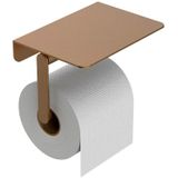 Alonzo - Toiletrolhouder met Planchet - Geborsteld Brons Koper