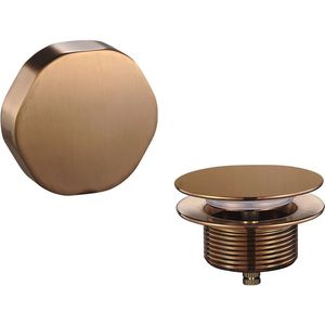 Wiesbaden - Knop/Plug Badoverloop - Geborsteld Brons Koper - Diameter 7 cm
