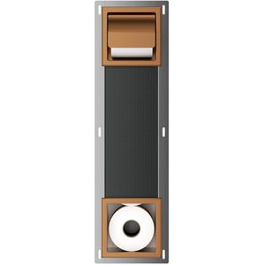 Toiletrolhouder met Klep en Reserverolhouder Inbouw Wiesbaden Rocko Geborsteld Brons Koper