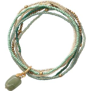 A Beautiful Story - Nirmala - Armband - Goudkleurig - Aventurijn