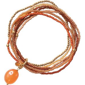 A Beautiful Story - Nirmala Carneool - Armband - Goudkleurig - 17 centimeter