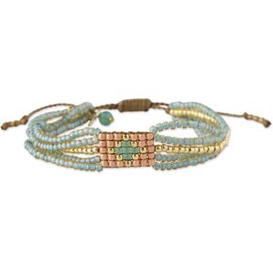 A Beautiful Story - Field Aventurijn - Armband - Goudkleurig - Handgemaakt