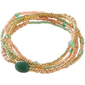 A Beautiful Story - Gifted Aventurijn - Armband - Goudkleurig - Handgemaakt