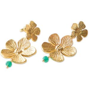 A Beautiful Story - Expressive Aventurijn - Oorbellen - Goudkleurig