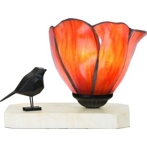 Art Deco Trade - Tiffany tafellamp / sculptuur Ballade van een Vogel Tender Poppy